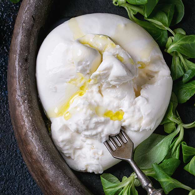 Burrata-pallo risottoa varten